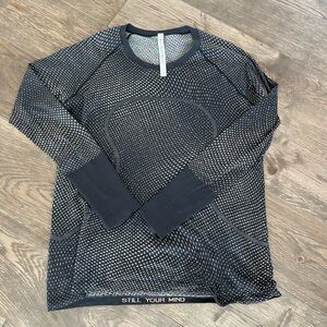 Lululemon Black and Pink and light green swiftly tech Patterned Top